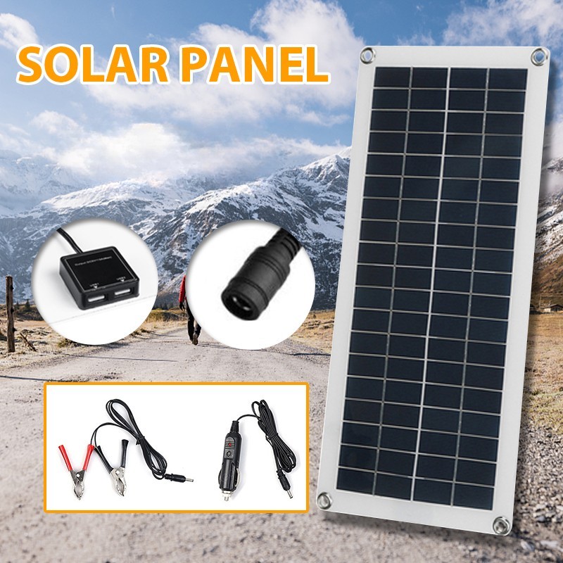 Solar Panel 12V Solar Cell Controller for Phone RV Car Outdoor Battery Supply