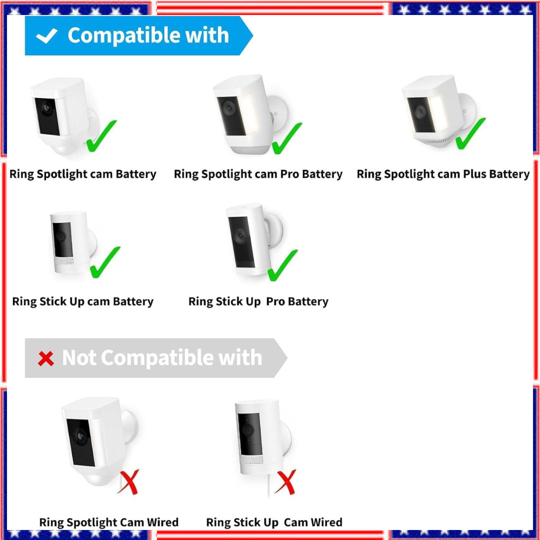 Solar Panel for Ring Camera(2Nd Generation), 2 Pack 5W Solar Panel with 10FT/3M