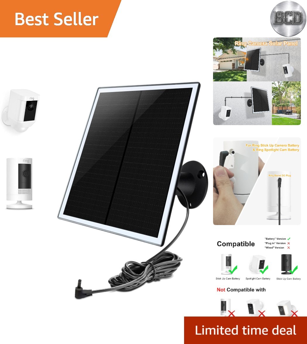 Efficient Solar Panel Charger for Ring Spotlight & Stick Up Camera – 1Pack