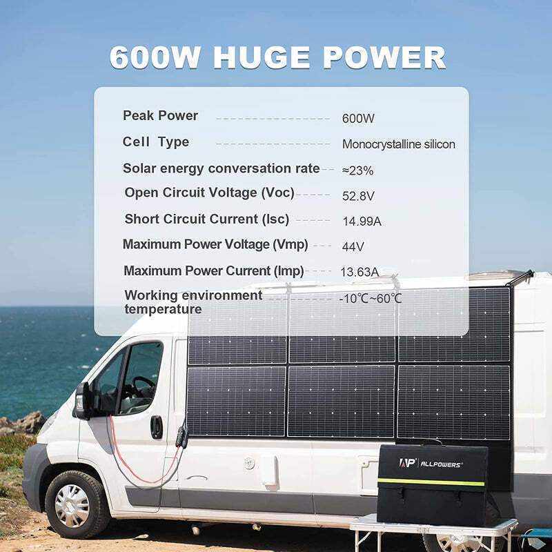 ALLPOWERS 600 Watt Solar Panel Kit Foldable Solar Charger for Generator RV Trip