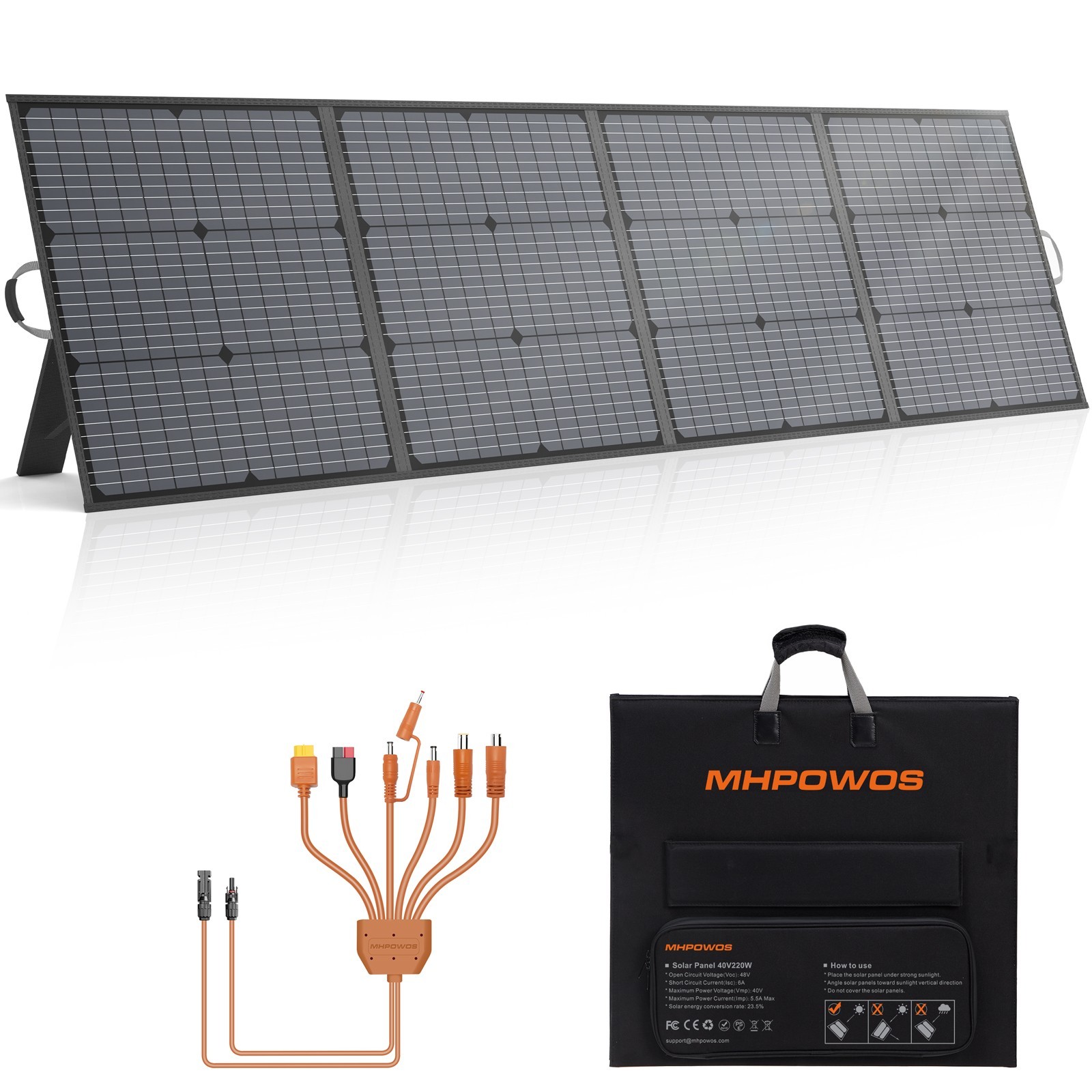 Folding Solar Panel kit 220W 20V 40V for Bluetti AC180 AC70 ECOFLOW Powerstation