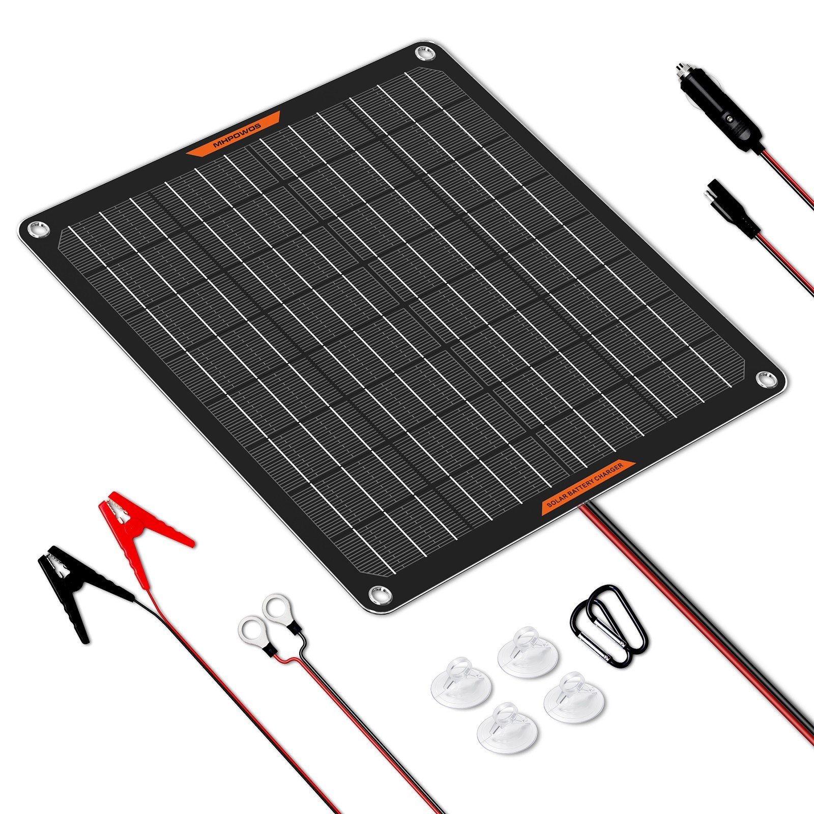 MHPOWOS 12V 10W Solar Panel Charger Car Solar Battery Trickle Charger Maintainer