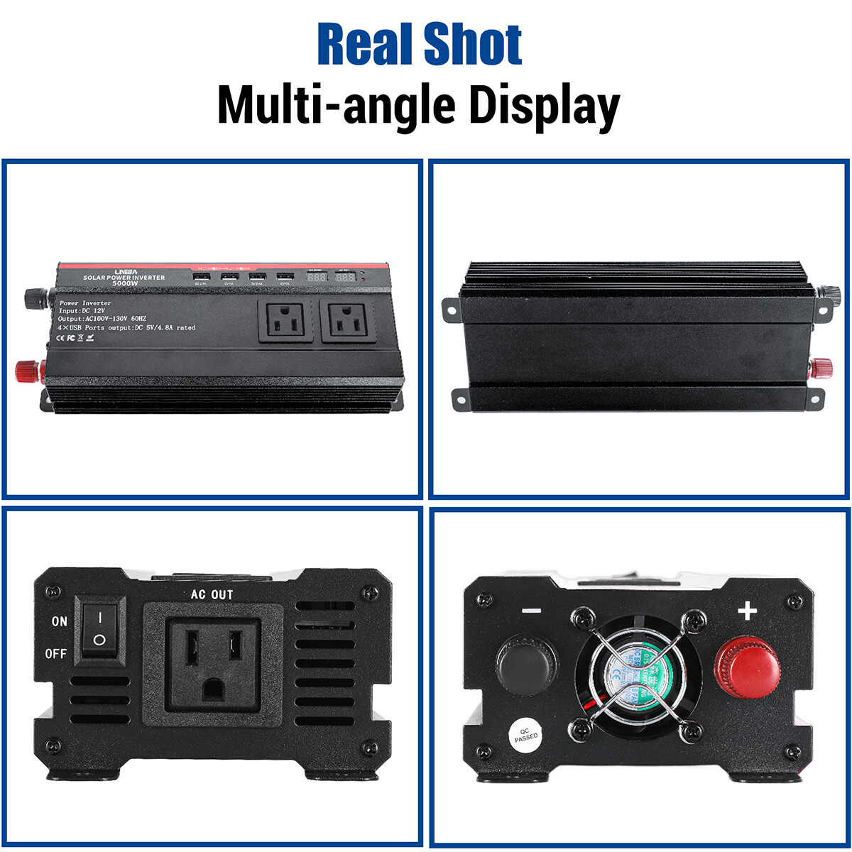 200W Foldable Solar Panel with Controller & 5000W Power Inverter Kit For Camping