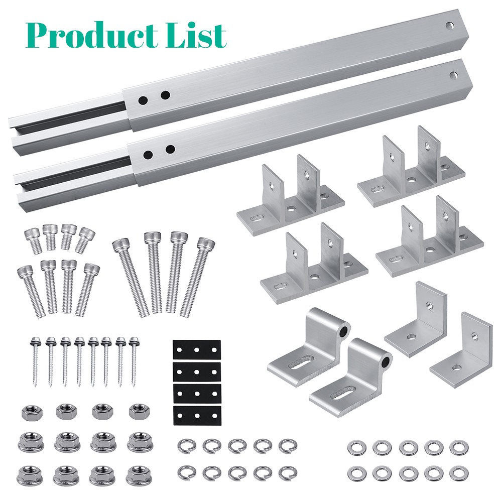 36-68cm Solar Panel Ground Mount Bracket Roof Surface Adjustable Frame 2 Pack