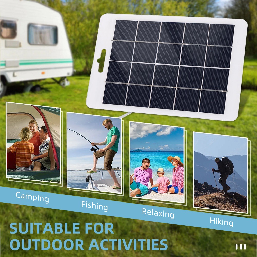 10W Solar Panel 5V Solar Battery Charger Camping Hiking Phone Charger Maintainer