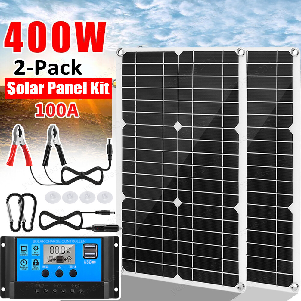 400 Watts Solar Panel Kit 100A 12V Battery Charger with Controller Caravan Boat