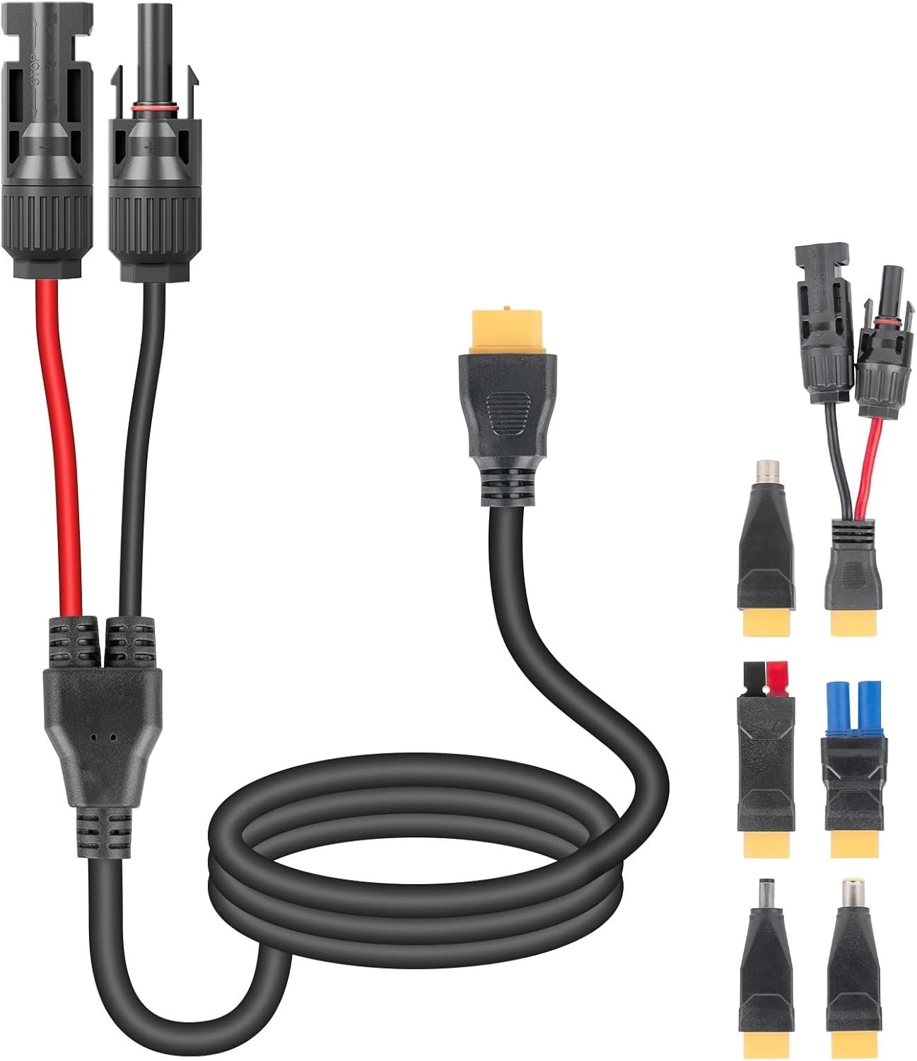 6-in-1 Solar Panel Connector Cable Kit, 14AWG Heavy-Duty Weatherproof Extensi…
