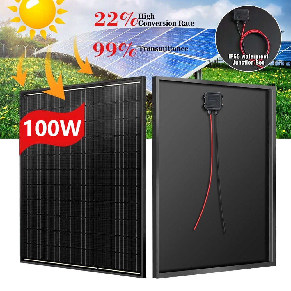 120W Watt Solar Panel Mono 18V High Efficiency RV Home Off-Grid Battery Charging