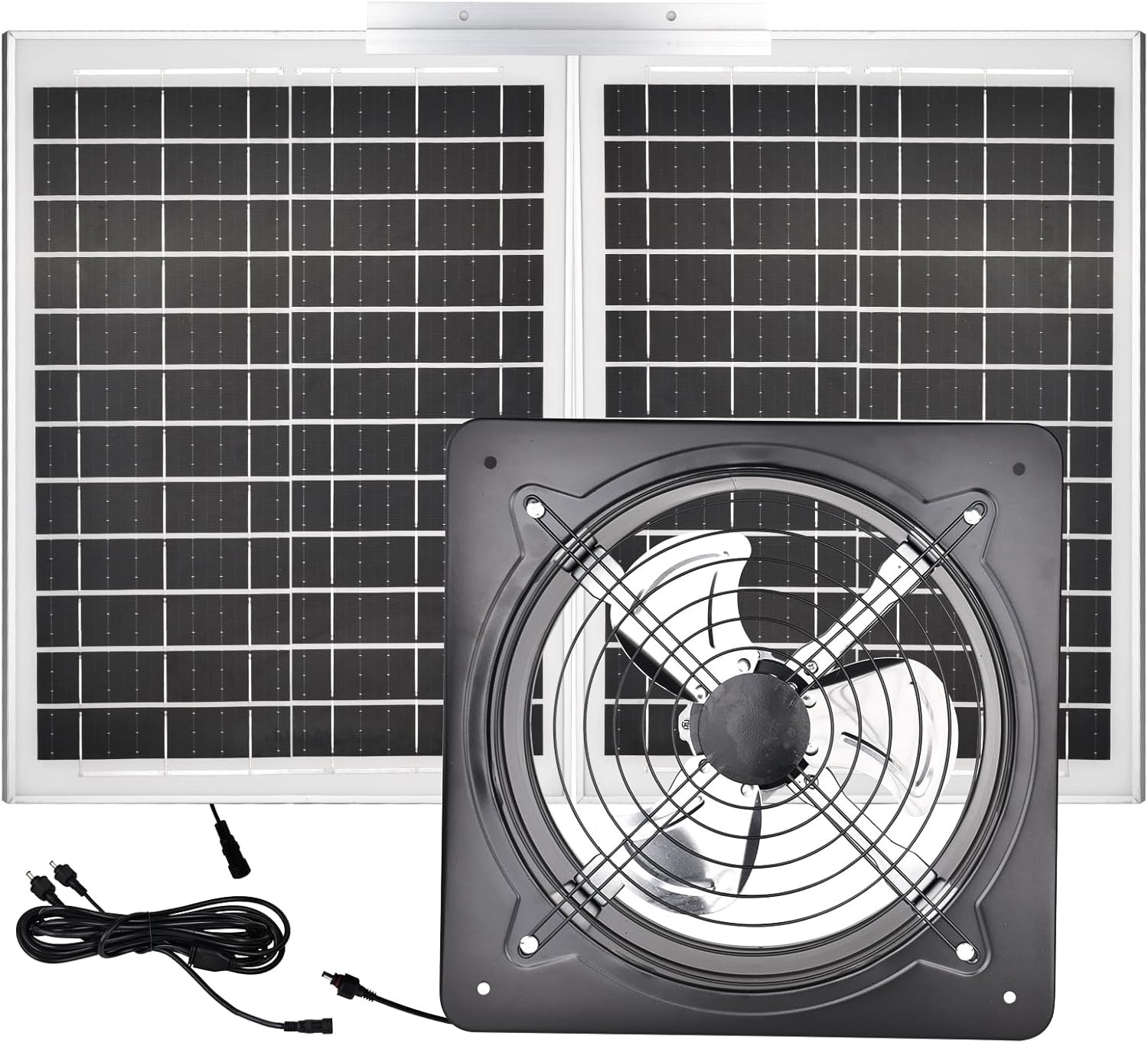 40W Solar Attic Fan Kit, 40W Solar Panel + a 25W DC Fan, Plug and Play