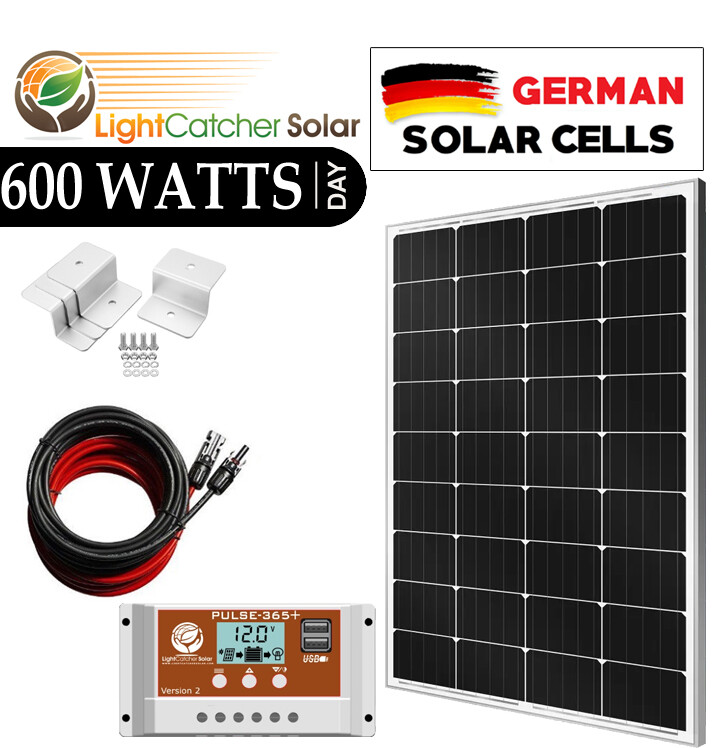 (600W Watt per day) 100W System for off-grid battery charging 12-v volt RV