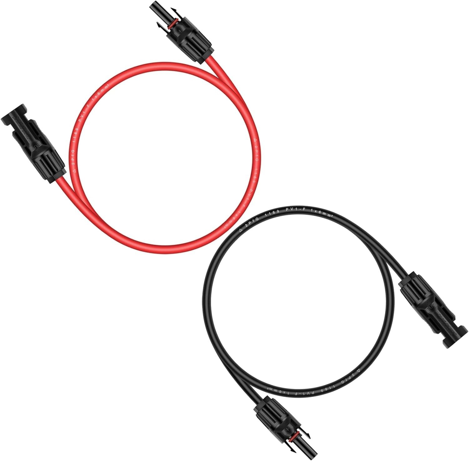 10AWG 3FT Solar Extension Cable – Male-Female Connectors, UV & Weather Resistant