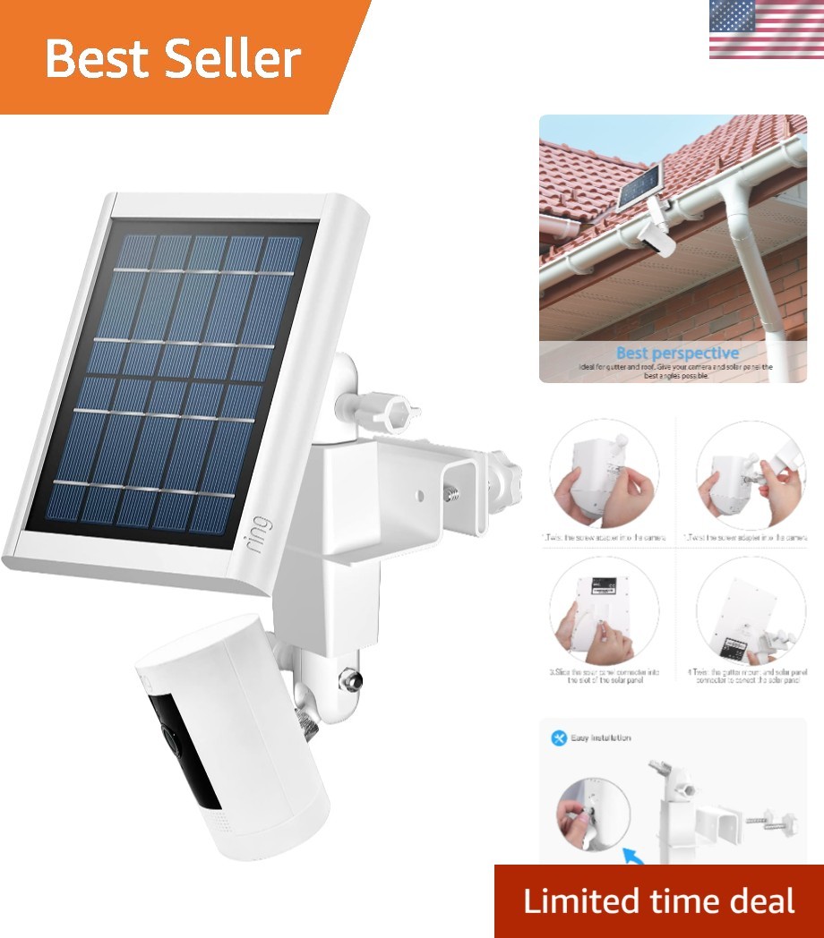 Universal 2-in-1 Weatherproof Camera Mount for Ring Solar Panels & Spotlight Cam