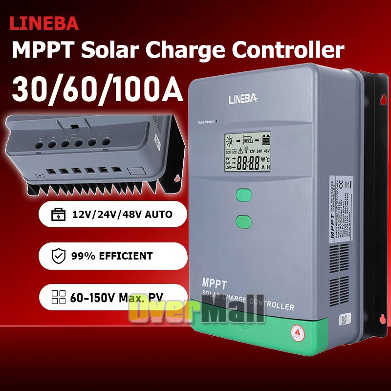 MPPT 100AMP 60A Solar Charge Controller For 12V 24V 36V 48V DC Battery Regulator
