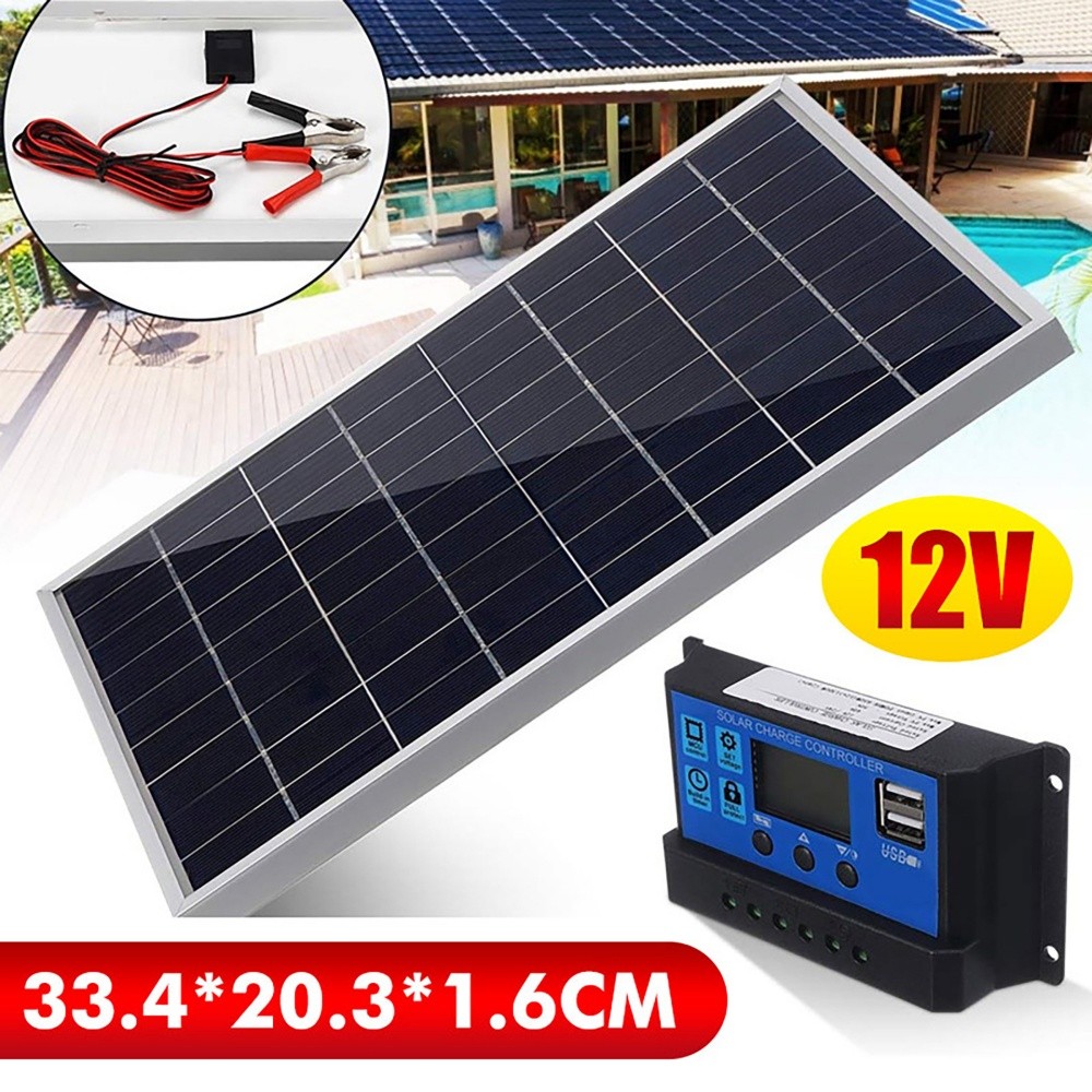 12v 100A Solar Panel Charging Off-Grid RV Camping Home Boat With Controller 20W