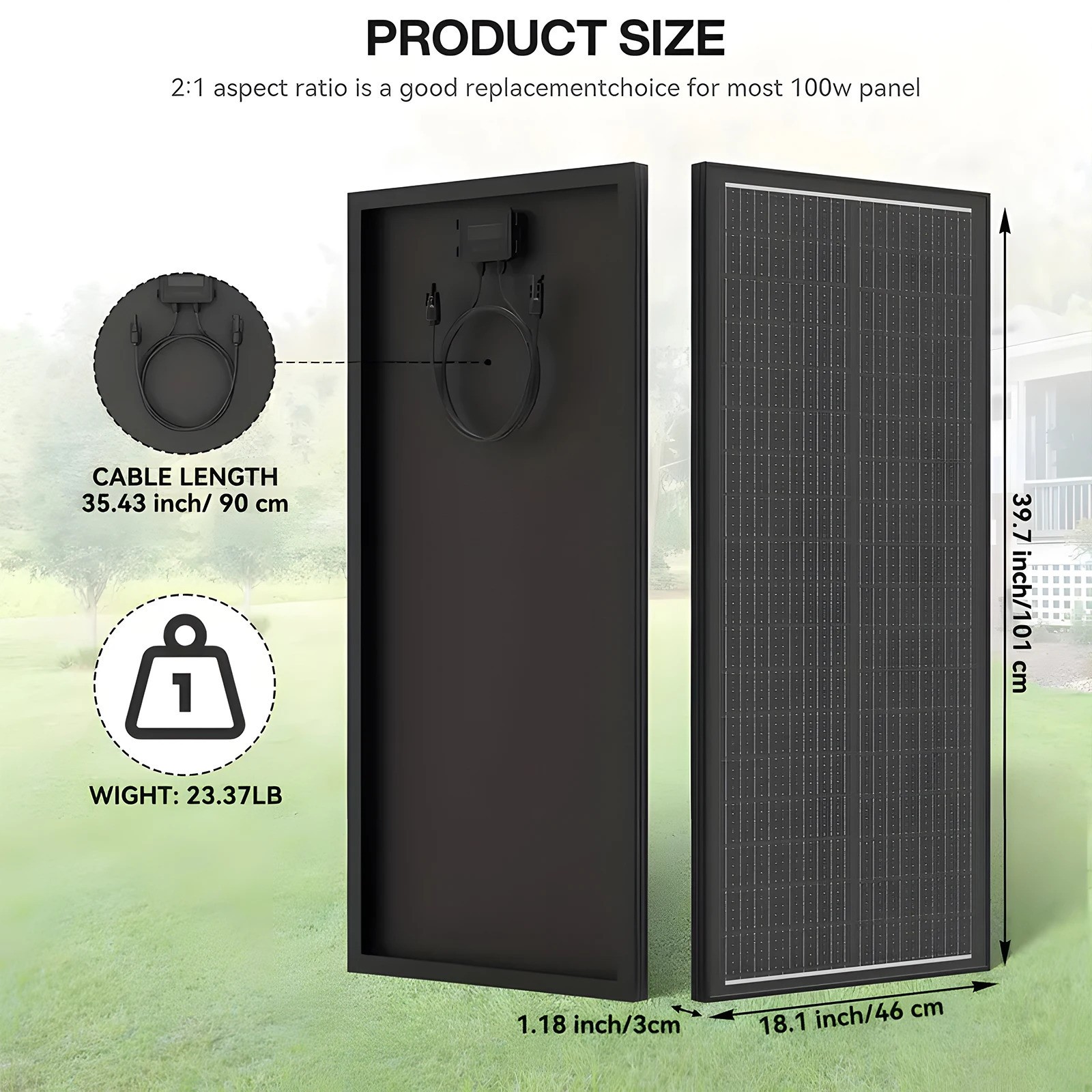 100W Solar Panel N-Type High Efficiency Monocrystalline Portable Waterproof PV