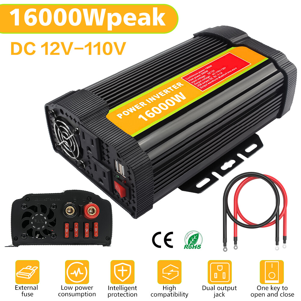 16000W Complete Solar Panel Kit Power Inverter Generator 100A Home 110V Grid US
