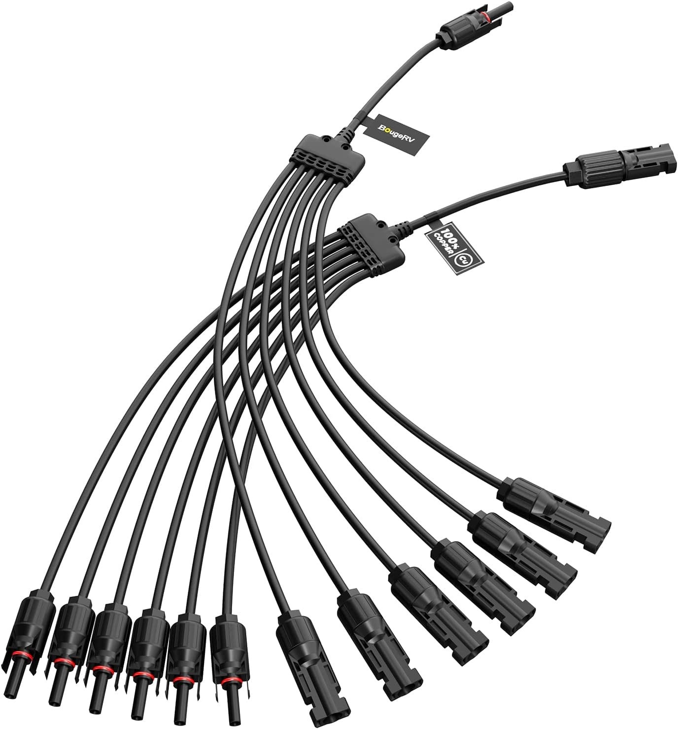 Versatile 6 to 1 Solar Panel Connectors – Waterproof, 30A, Quick Connect System