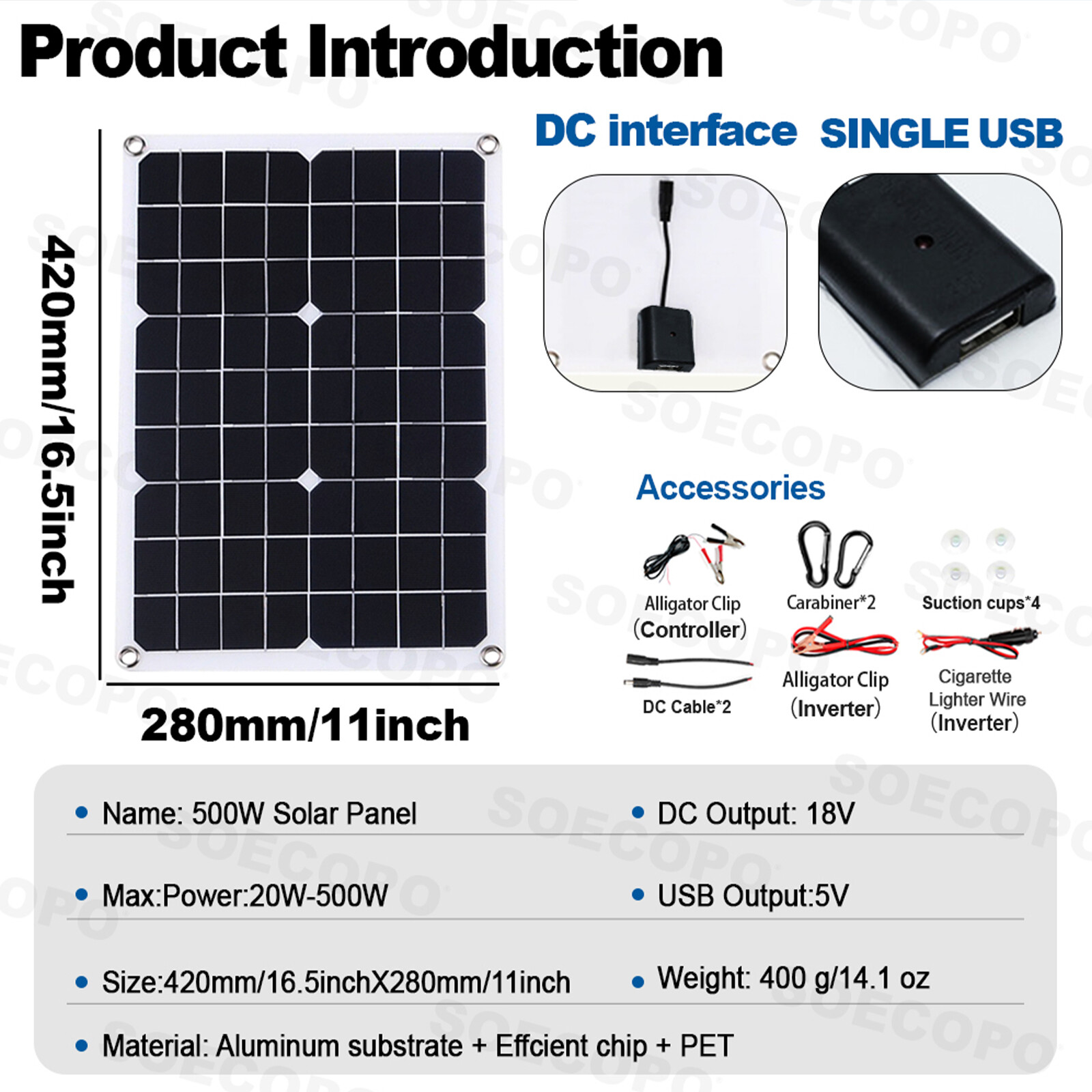 10000W Solar System with 100A Controller 20W-500W Panel Inverter for Home RV