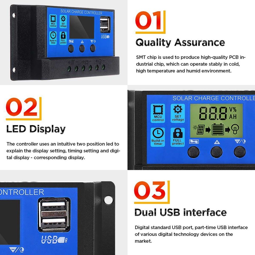 12v 100A Solar Panel Charging Off-Grid RV Camping Home Boat With Controller 20W