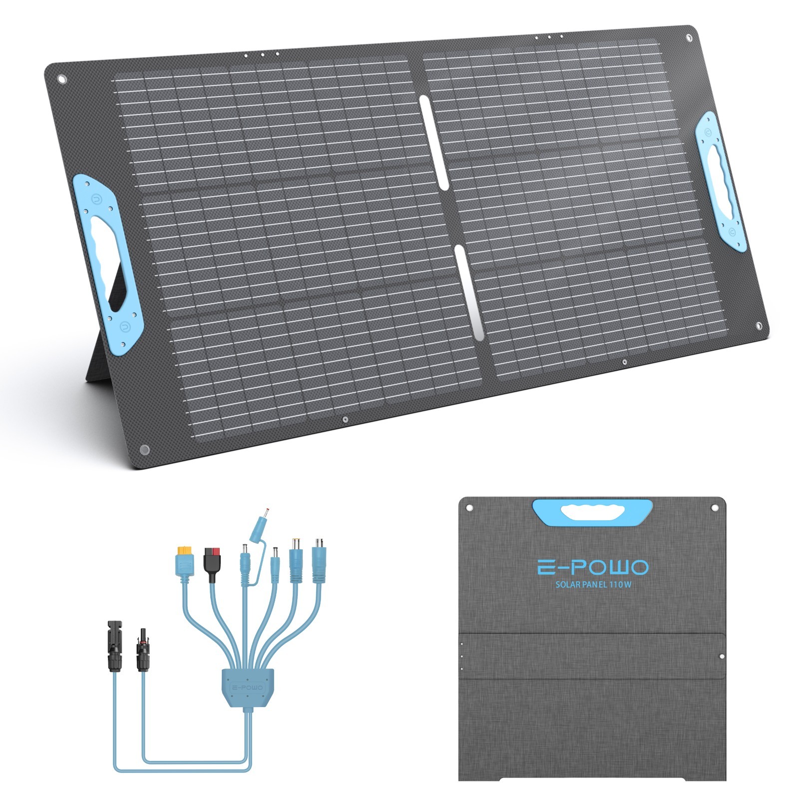 E-POWO 110W Solar Panel USB DC for Bluetti EB3A AC2A Elite 30 V2 Portable Power