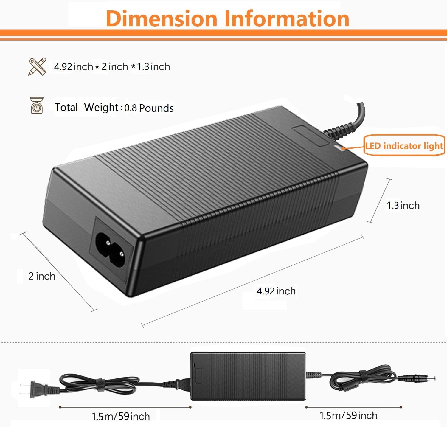 65W AC/DC Adapter Compatible with Anker 521 Portable Power Station A1720 Anke…