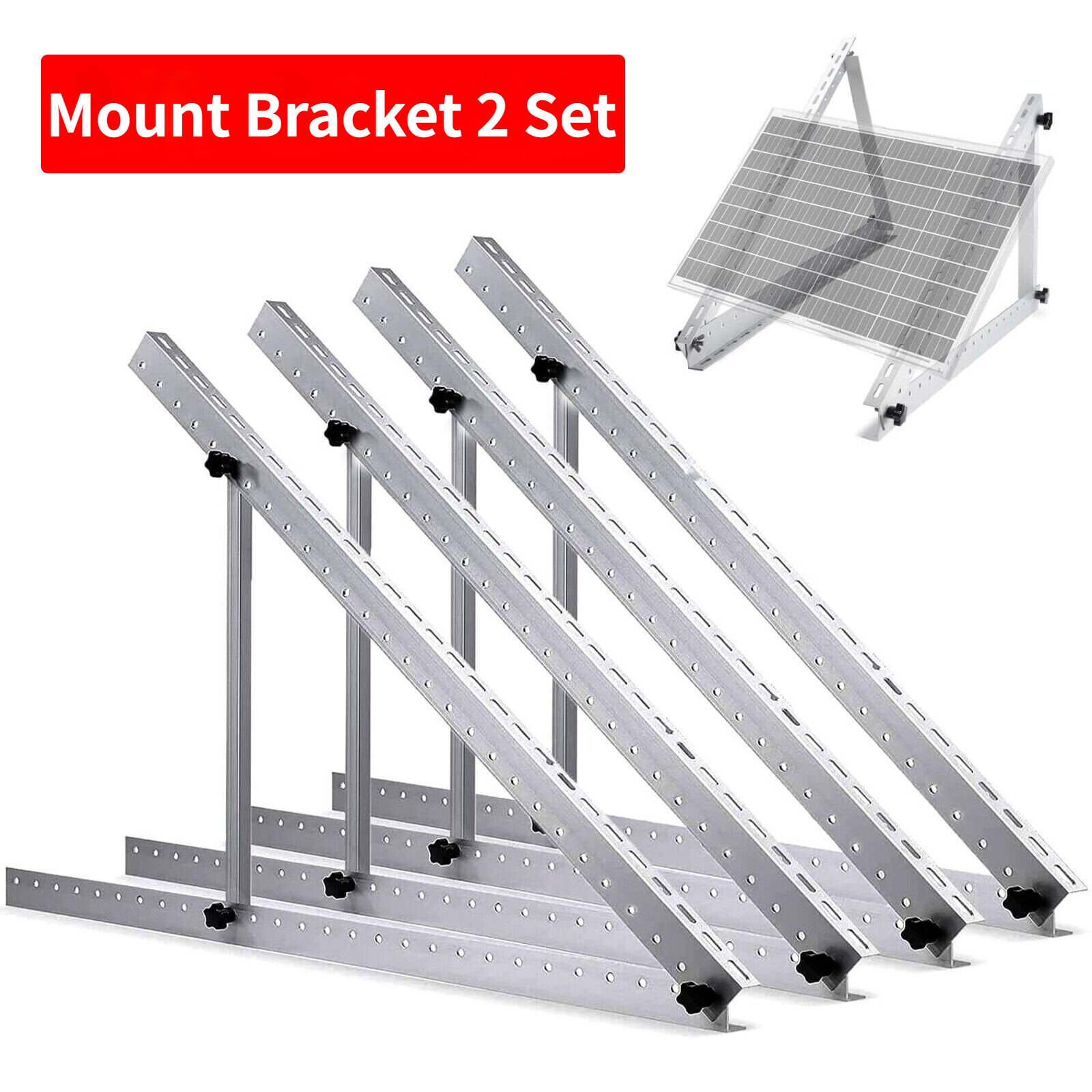 Adjustable Solar Panel Tilt Mounting Rack Brackets RV Roof Boat Off Grid System
