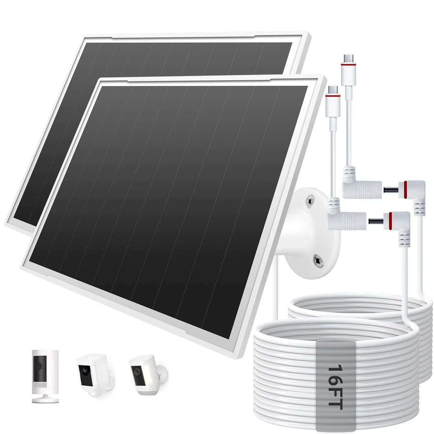 2 Pack Solar Panel for Ring Camera/Wyze Cameras, 8W Solar Charger Compatible …