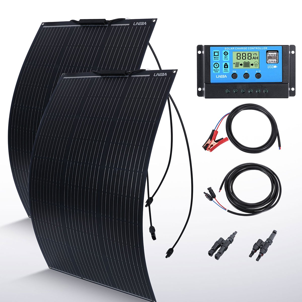 Complete Solar Panel Kit 5000W Power Inverter Set 12V Battery Charger Controller