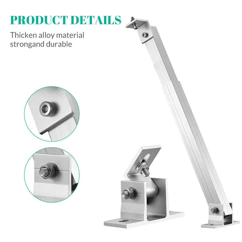 Set Adjustable Rack Solar Panel Stand Tilt Mount Brackets Portable Roof RV Boat