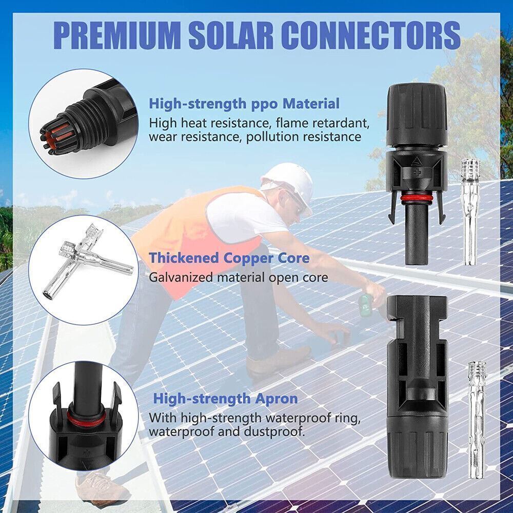 12/24PCS Solar Panel Cable Wire Connectors Crimper PV Crimping Pliers Tool Set
