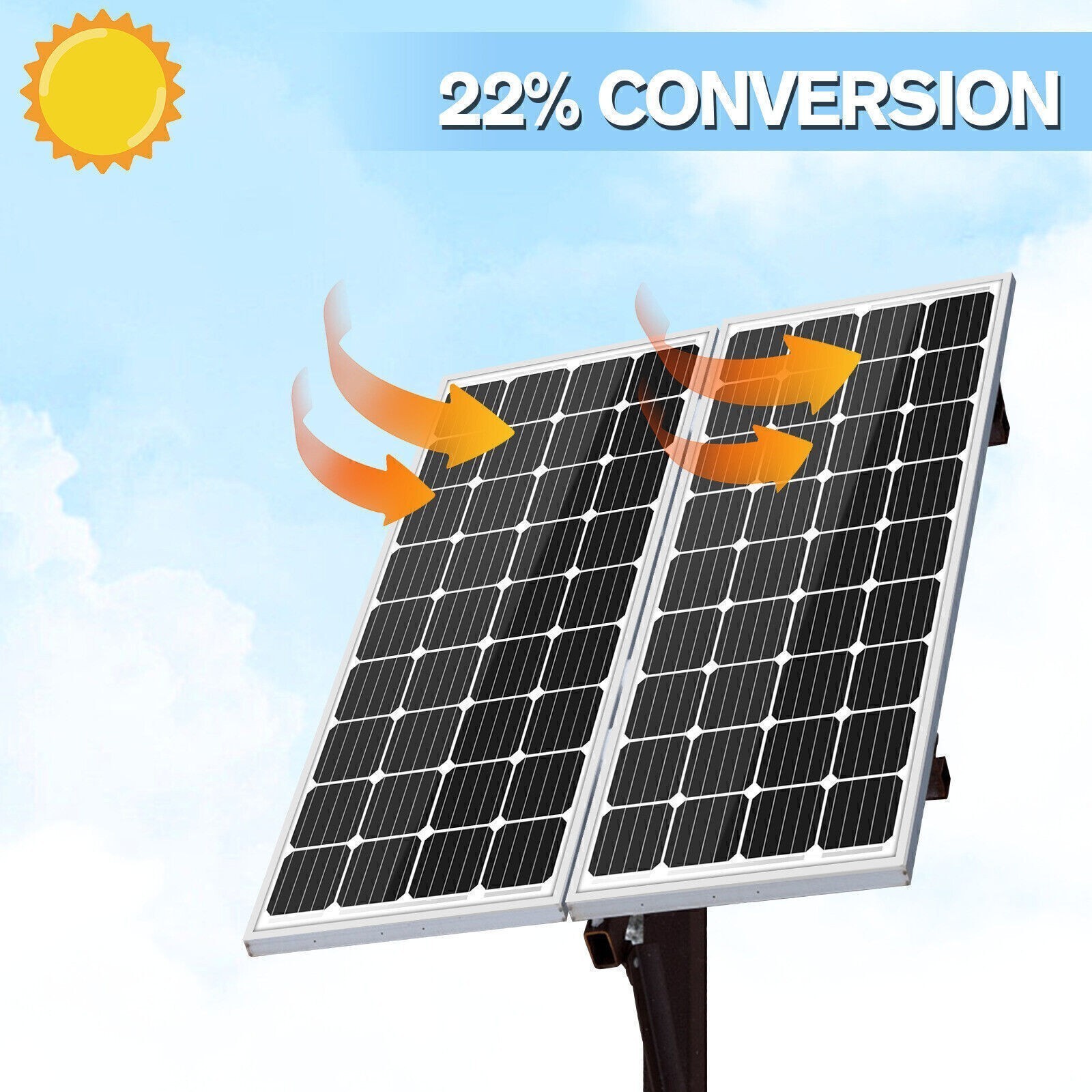 200W Watt Mono Solar Panel 12V Battery Charger Home Boat Camp RV Off Grid Charge