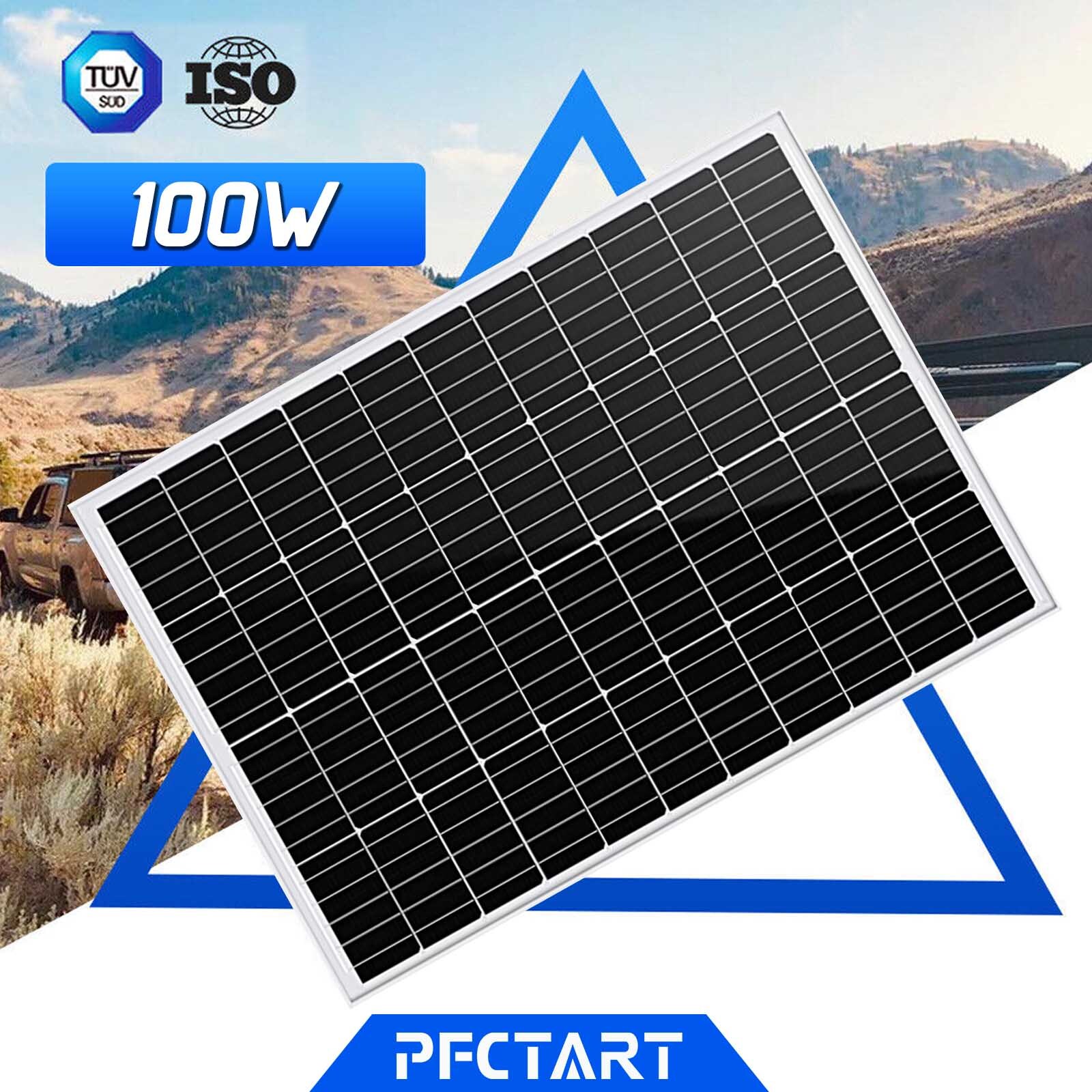 100W 12V Solar Panel High Efficiency PV Monocrystalline For RV Boat Home Caravan