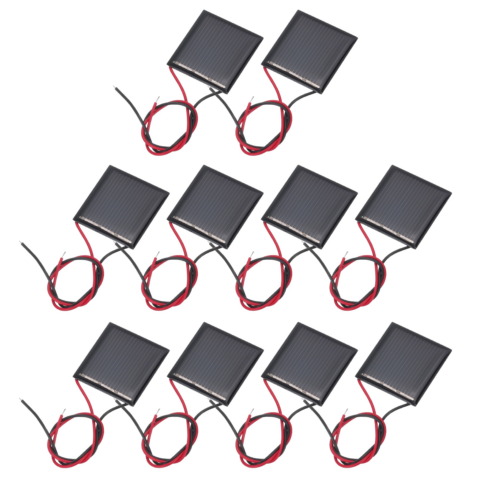10 Pcs 1.5V 0.09W 60mA Mini Solar Panels with 2 Cable 30mm x 30mm