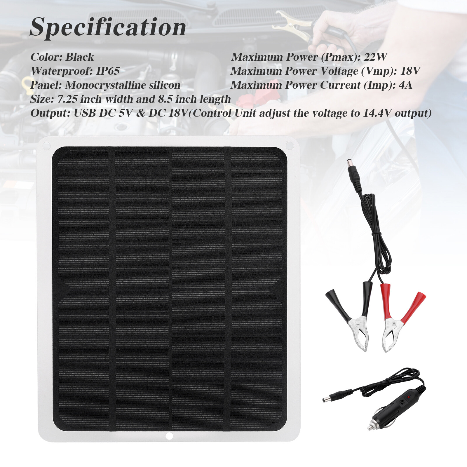 12V 10W Solar Panel Charger Battery Charger Kit For Hiking Camping Phone Charger