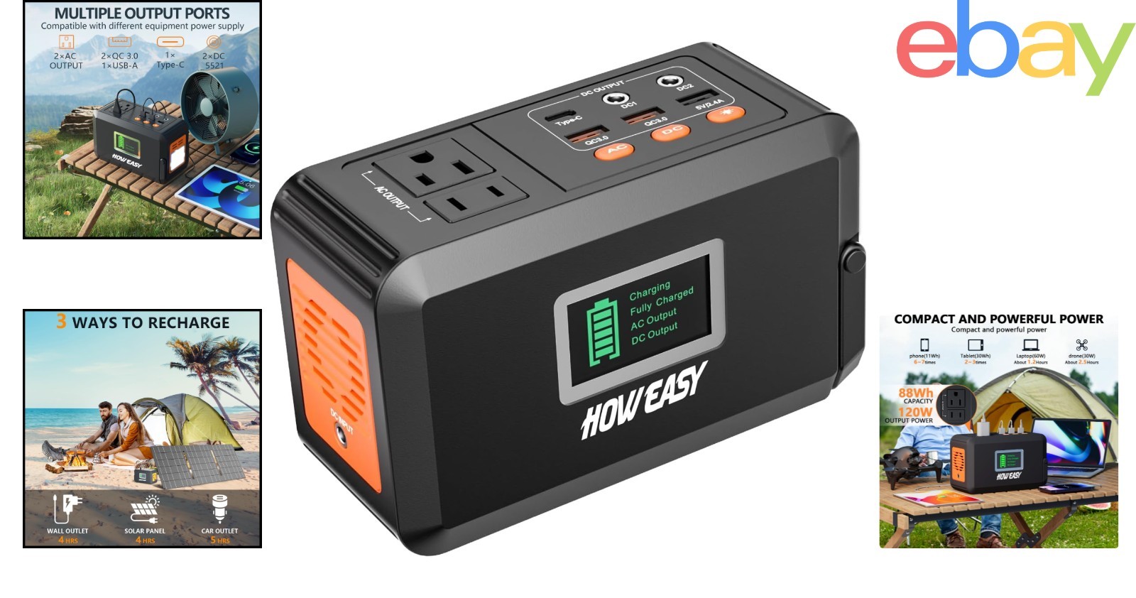 Lightweight Battery Powered Power Station for Camping, Emergency, and Home Use