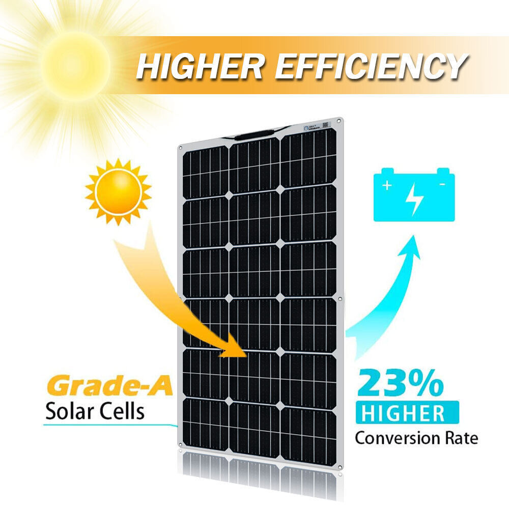 300W Flexible Solar Panel Hi-Efficiency Roof Solar Modul Outdoor IP68 US SUPPLY