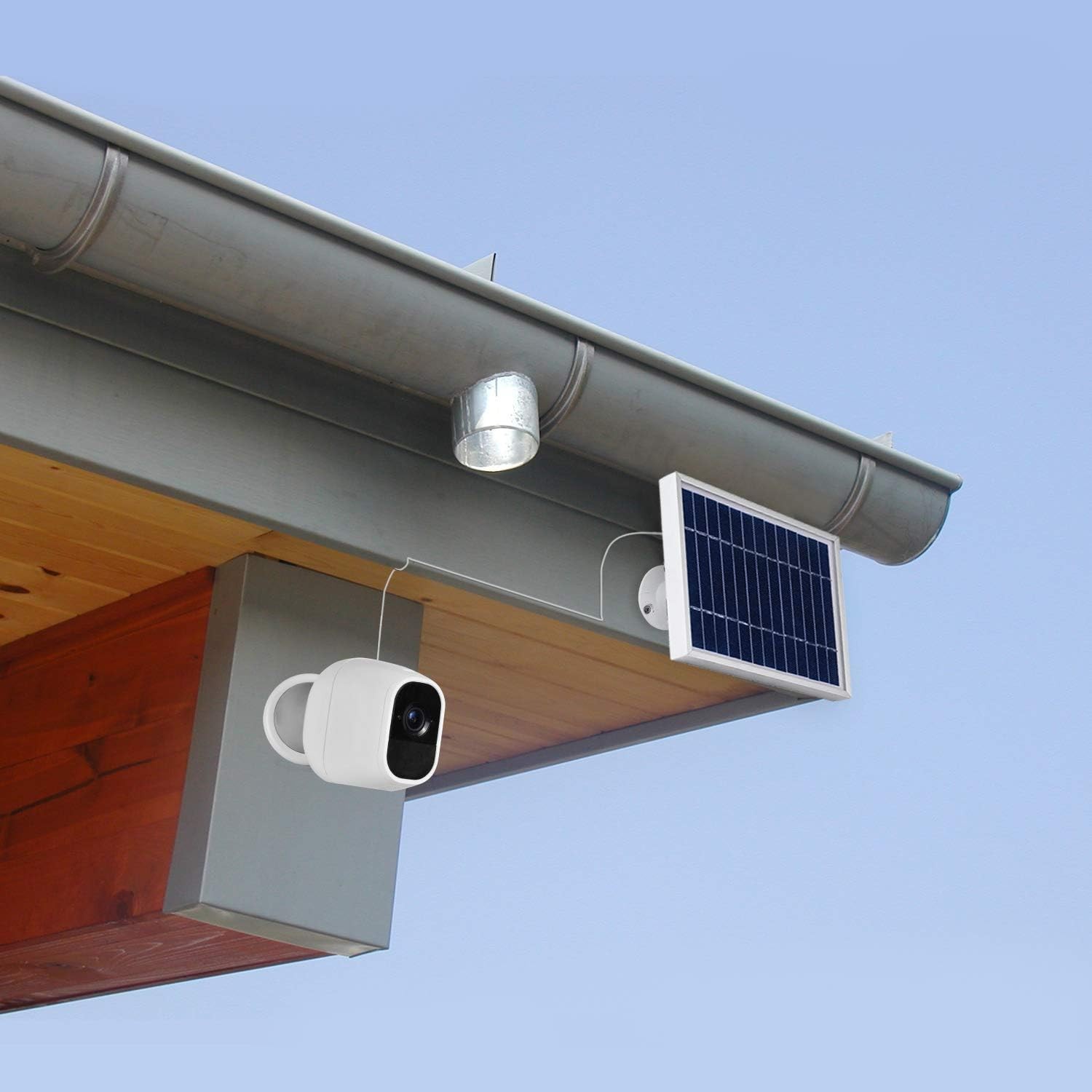 iTODOS Solar Panel Works for Arlo Pro and Pro2 Camera,11.8feet Silver