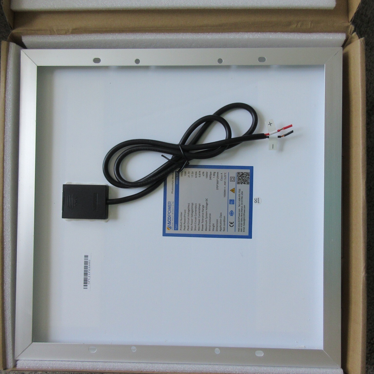 NEW NIB ACOPOWER 15W POLY SOLAR MODULES HY015-12P PANEL 12V POLYCRYSTALLINE