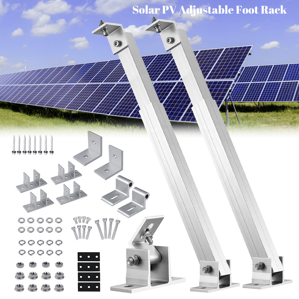2/4 Pack Adjustable Solar Panel Tilt Mounting Rack Bracket for RV Boat Roof Yard