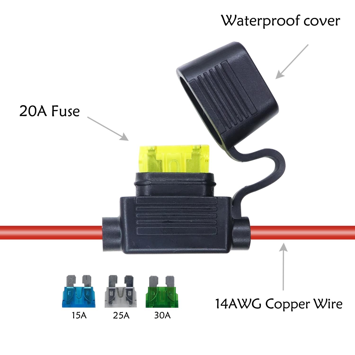 14AWG Battery Alligator Crocodile Clip To Solar Connector Extension Cable