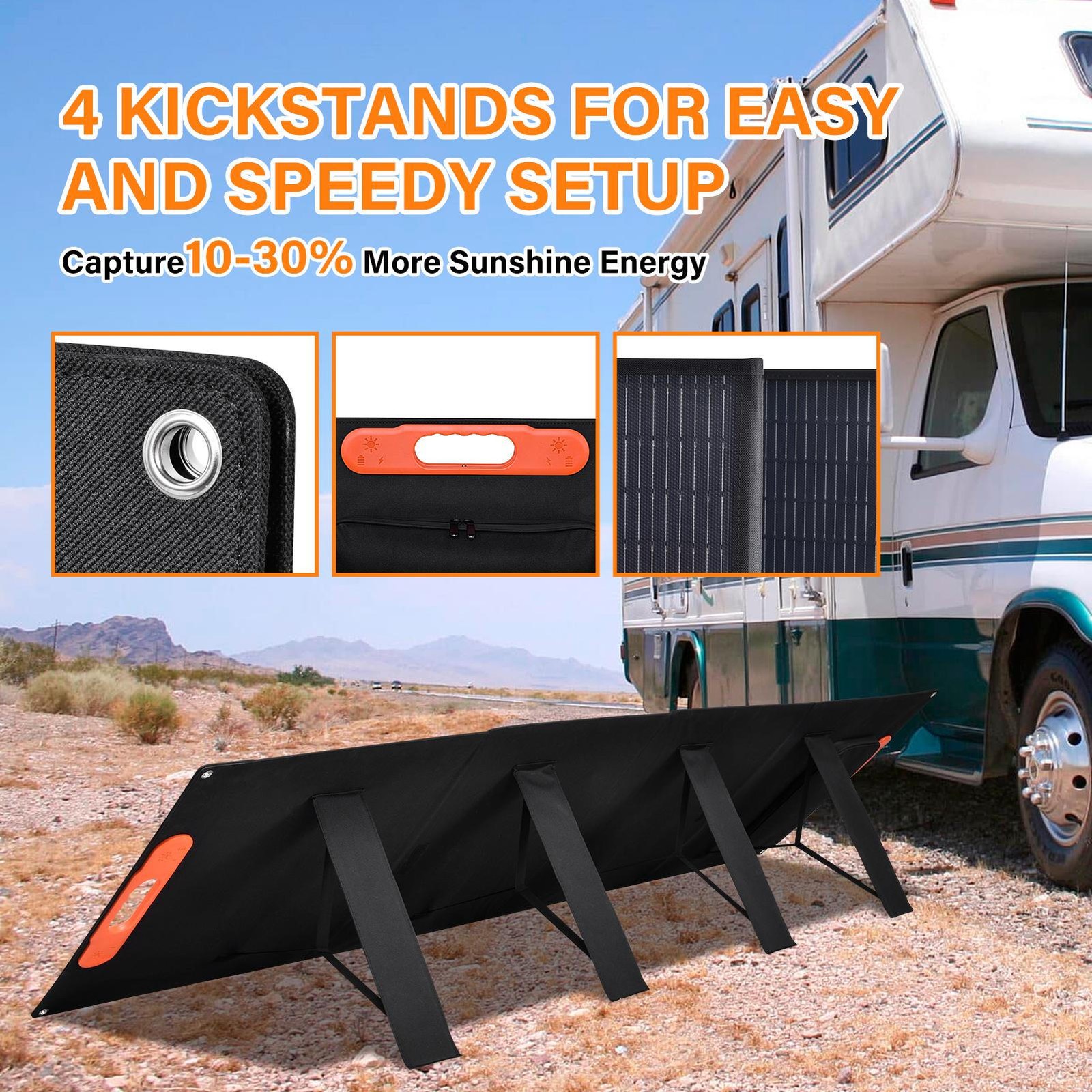 400W Portable Solar Panel Waterproof IP66 Foldable for Outdoor/RV/CAMP
