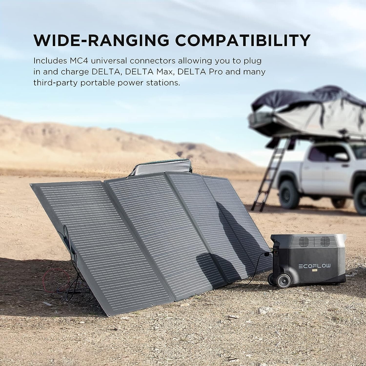 EcoFlow 400W Solar Panel Self-supporting, Waterproof Smart Outdoor Solar Kit