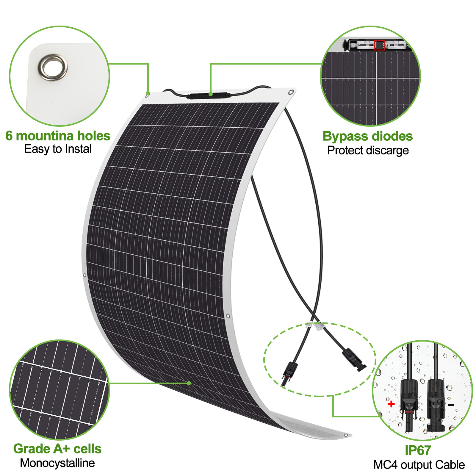 150-600-1200 Watt Solar Panels Monocrystalline Cell High-Efficiency PV Module