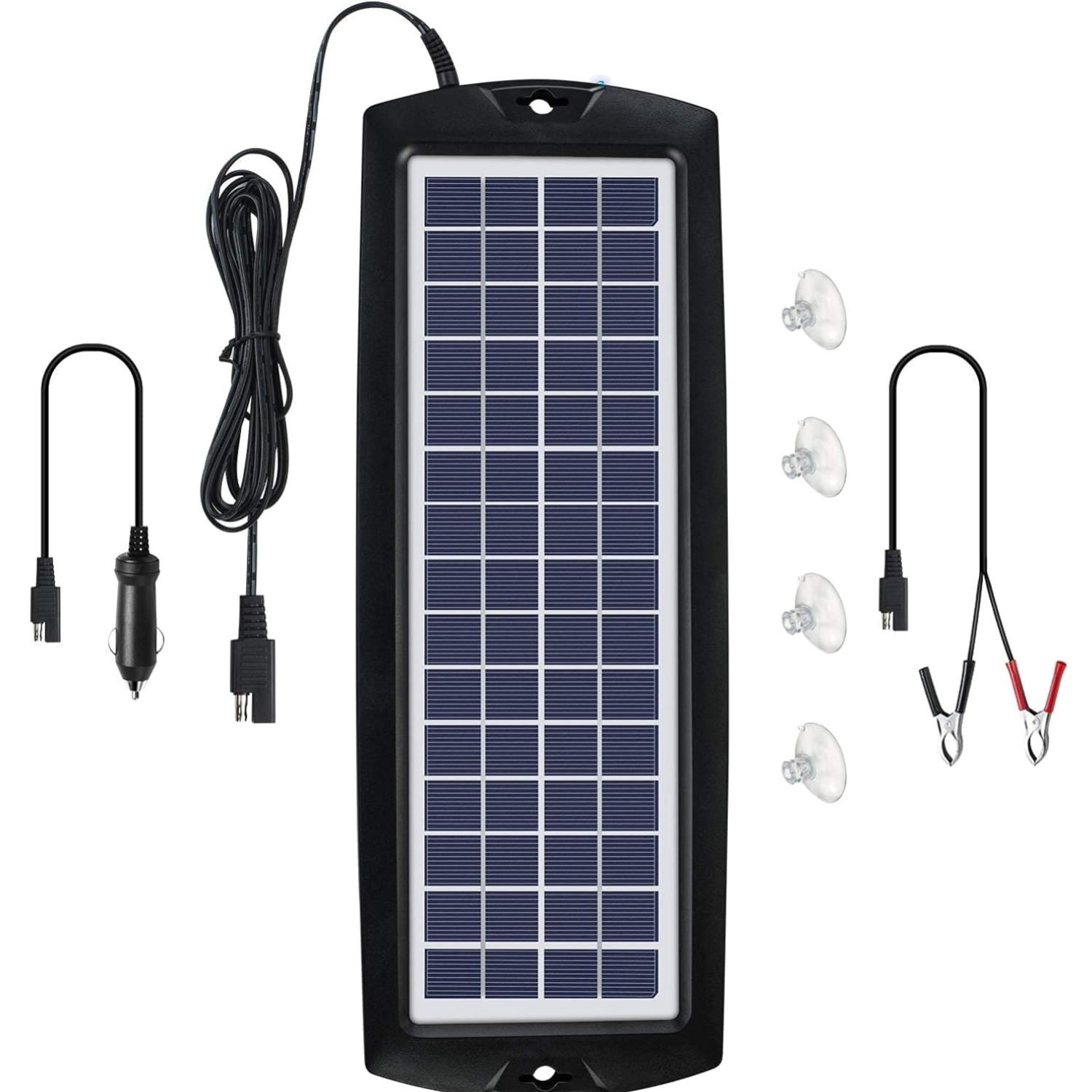 Solar Car Battery Trickle Charger & Maintainer 12V Solar Panel Power Kit Port…