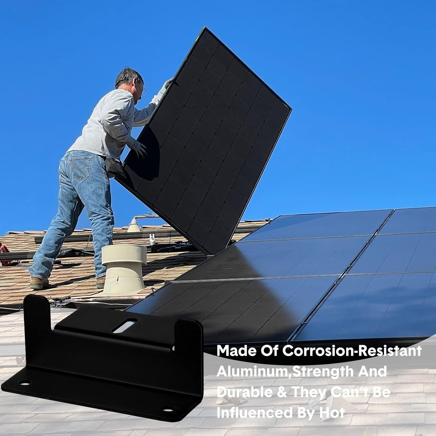 40 Sets Solar Panel Mounting Brackets Z Bracket Aluminum Alloy Solar Panel Mount