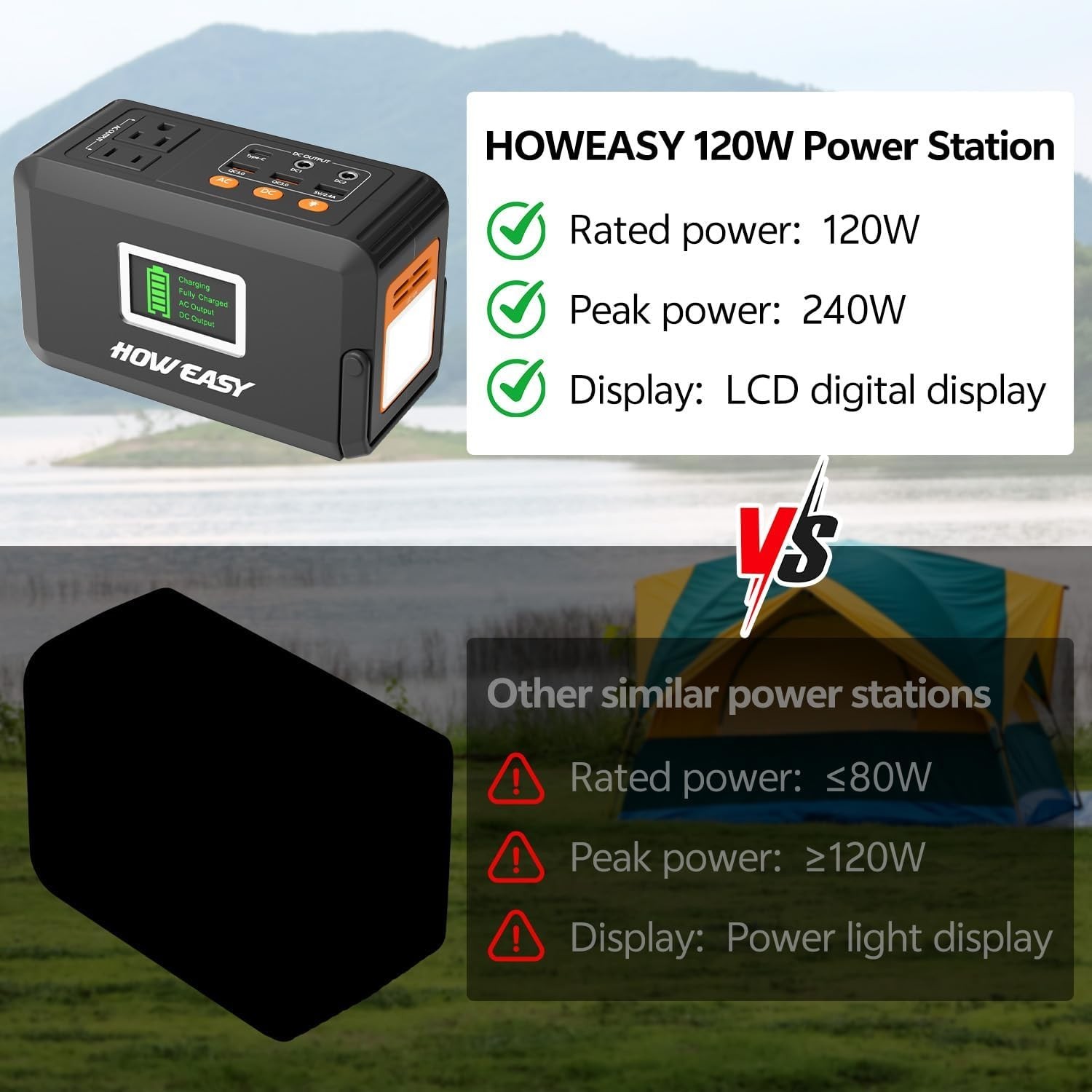 Lightweight Battery Powered Power Station for Camping, Emergency, and Home Use