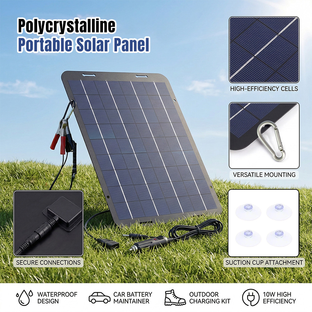 12V Solar Panel Battery Maintainer Waterproof Car Rv Charger Tender Trickle 30W