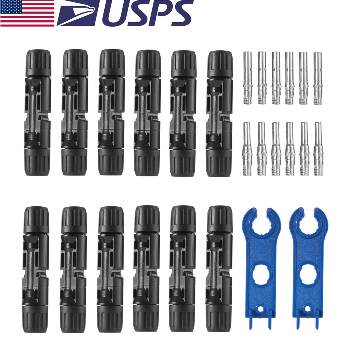 12 Pairs Panel PV Cable Connectors Wire Crimper Pliers Solar Crimping Tools Set