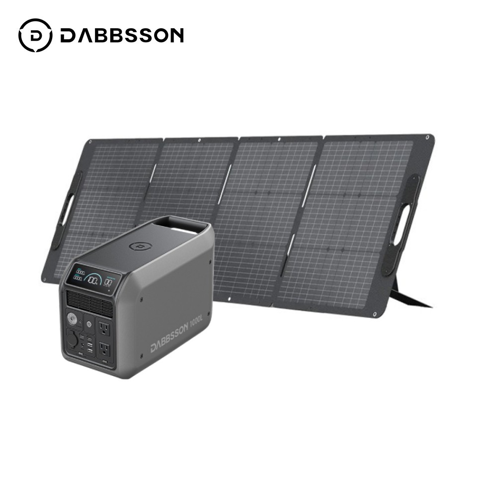 Dabbsson 1008Wh 1200W Portable Power Station Generator w/ Folding Solar Panel