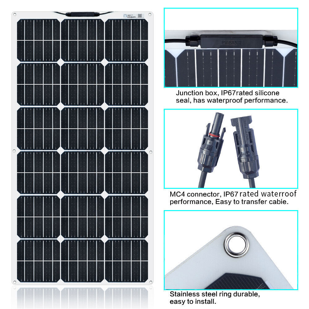 150W Watt Solar Panel Kit Charging Off-Grid Battery 12V Power RV Home Boat Camp